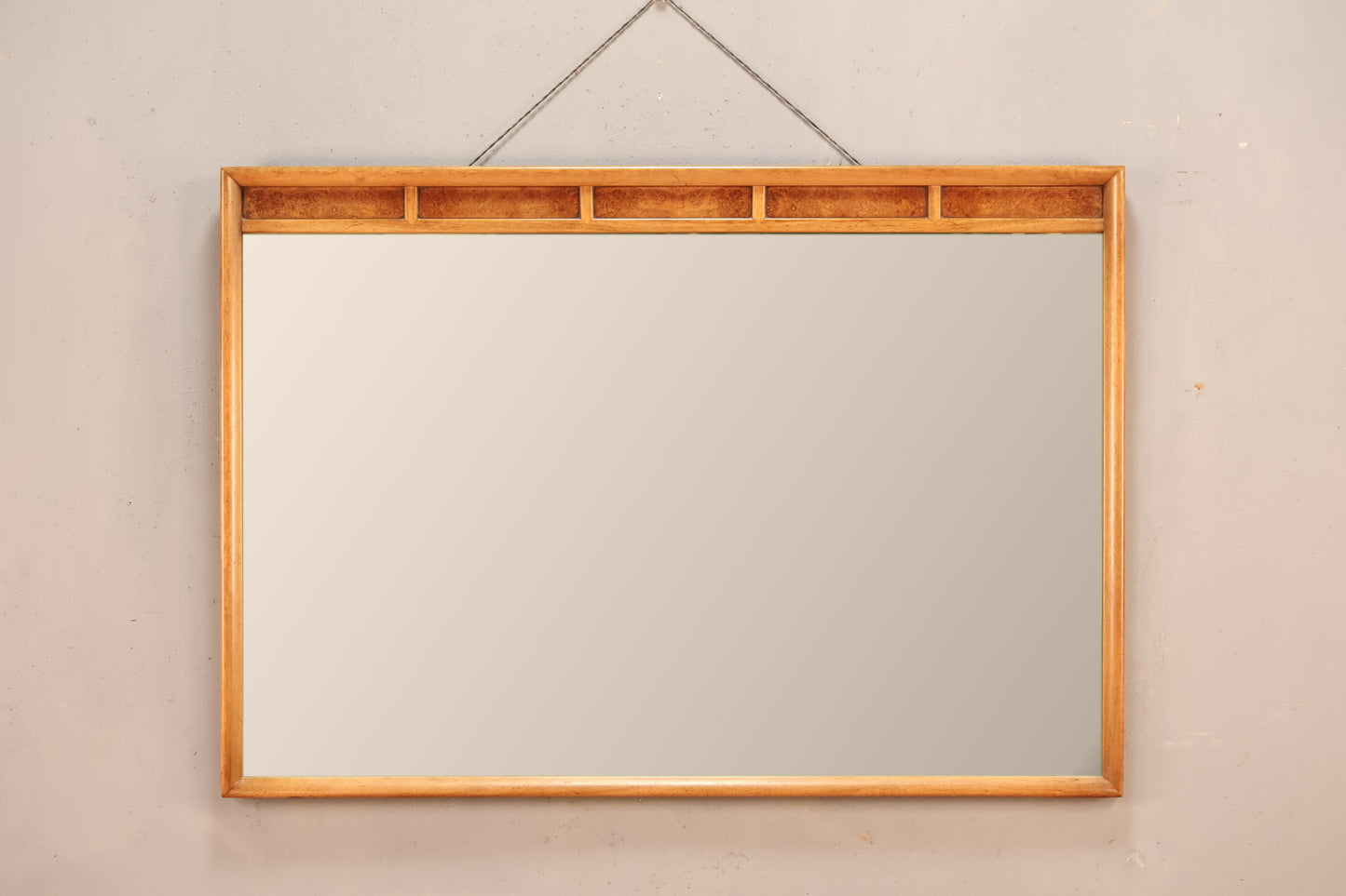 Large Drexel Meridan Burl & Walnut Mirror - ONLINE ONLY