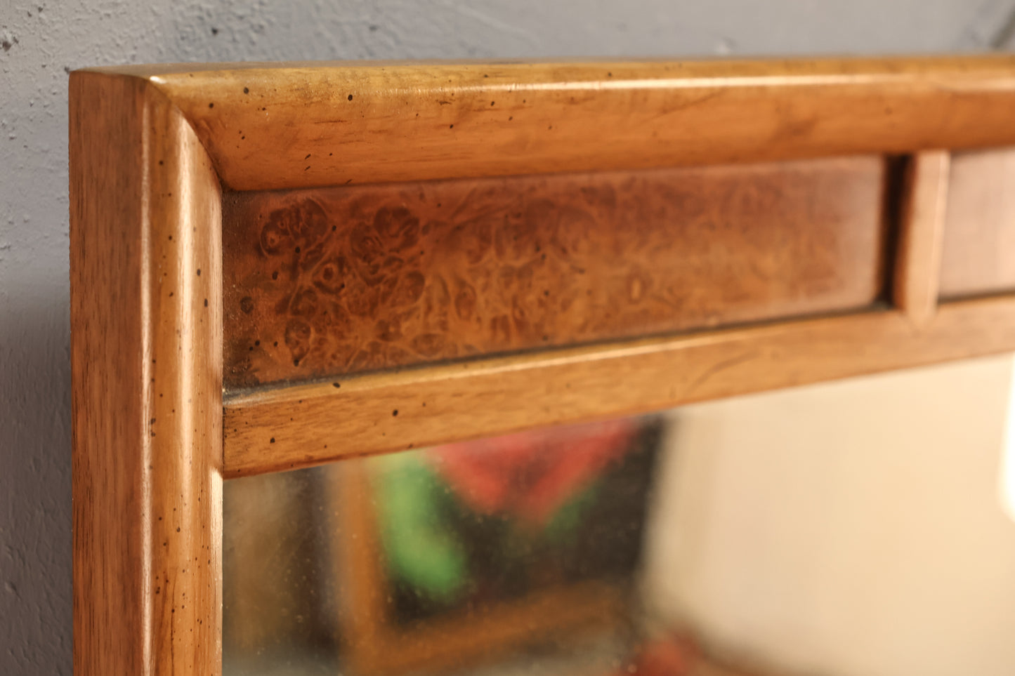 Large Drexel Meridan Burl & Walnut Mirror - ONLINE ONLY