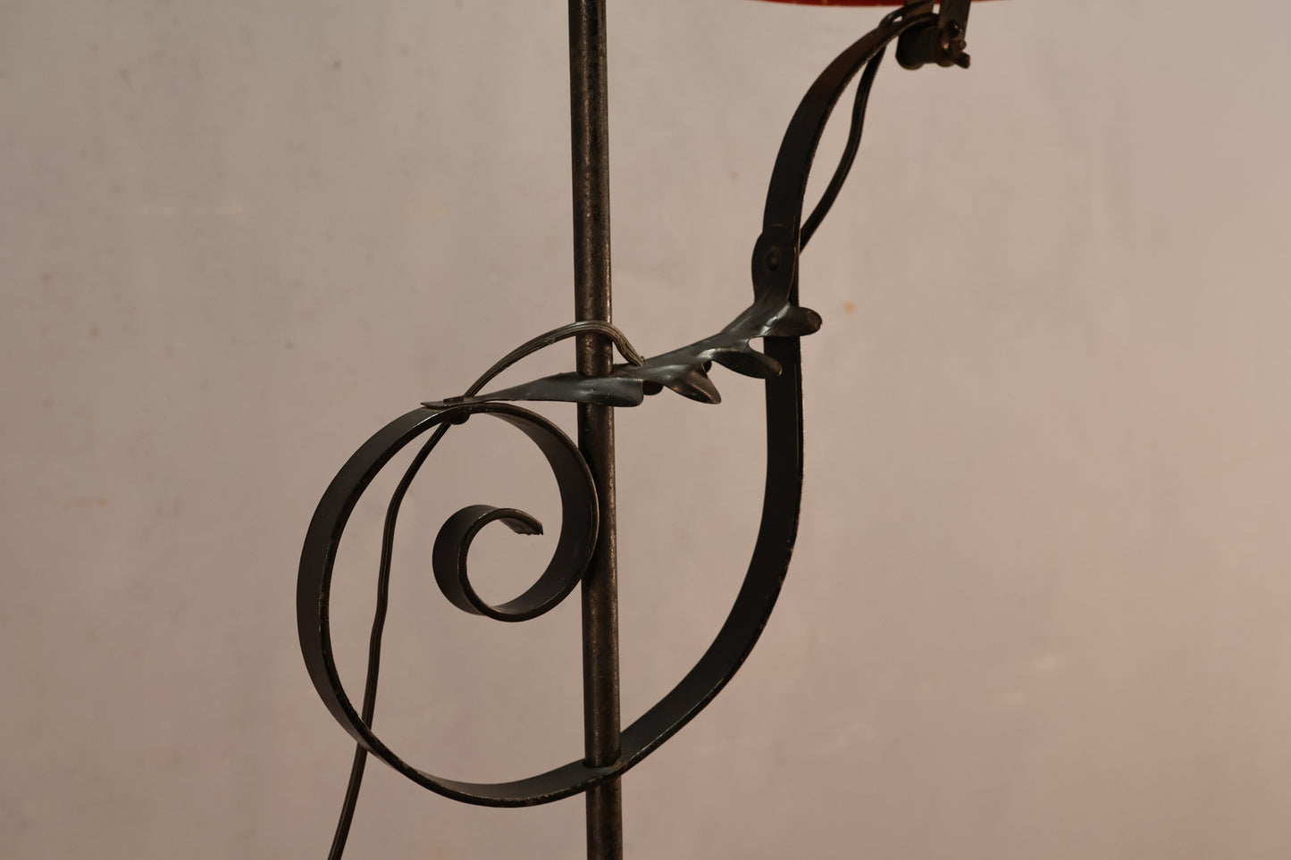 Black Iron & Red Floor Lamp