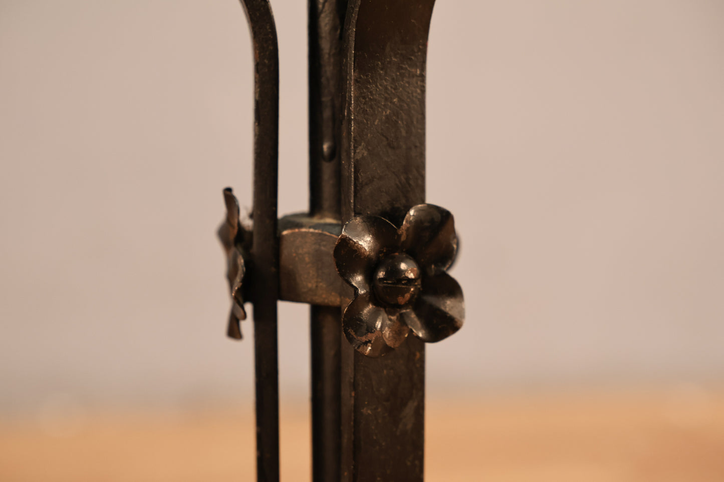 Black Iron & Red Floor Lamp