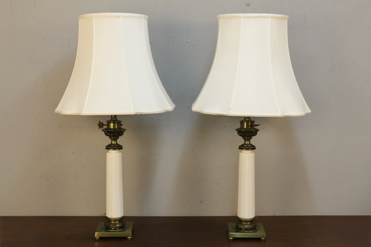 Stiffel Porcelain & Brass Table Lamp