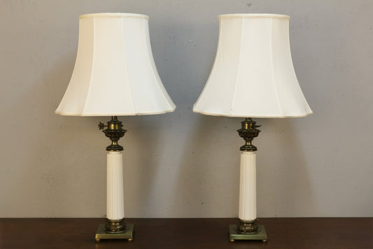 Stiffel Porcelain & Brass Table Lamp