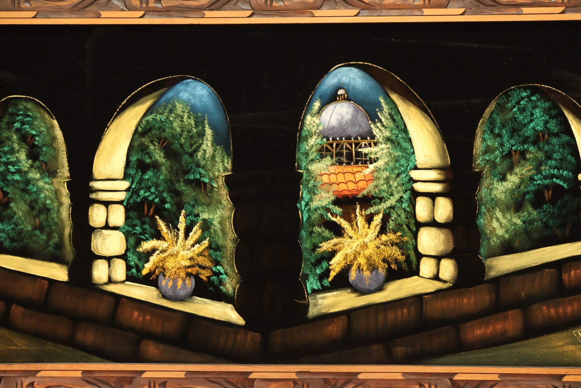 1970s "Verdant Villa" Velvet Painting