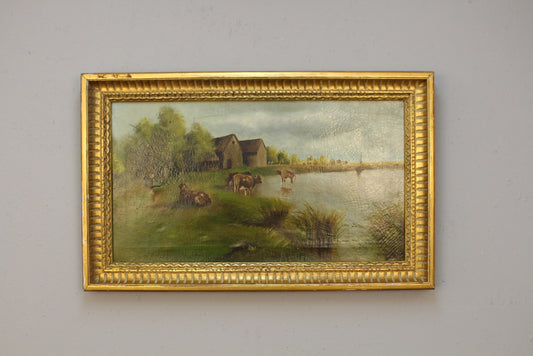 Antique "Peaceful Pasture" Painting