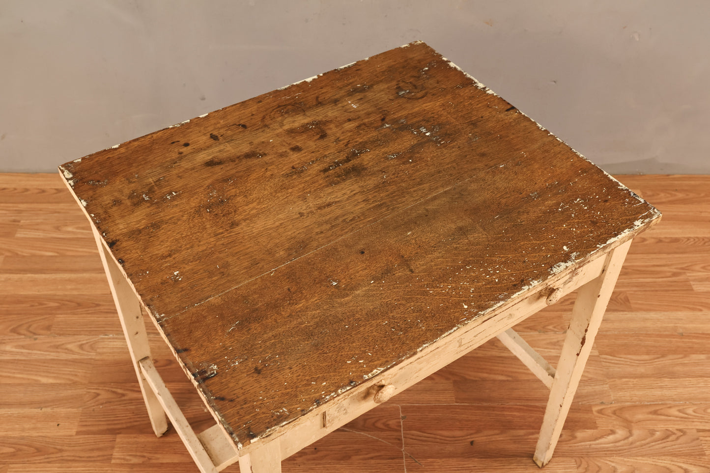 Rustic White Pull-Tab Desk - ONLINE ONLY