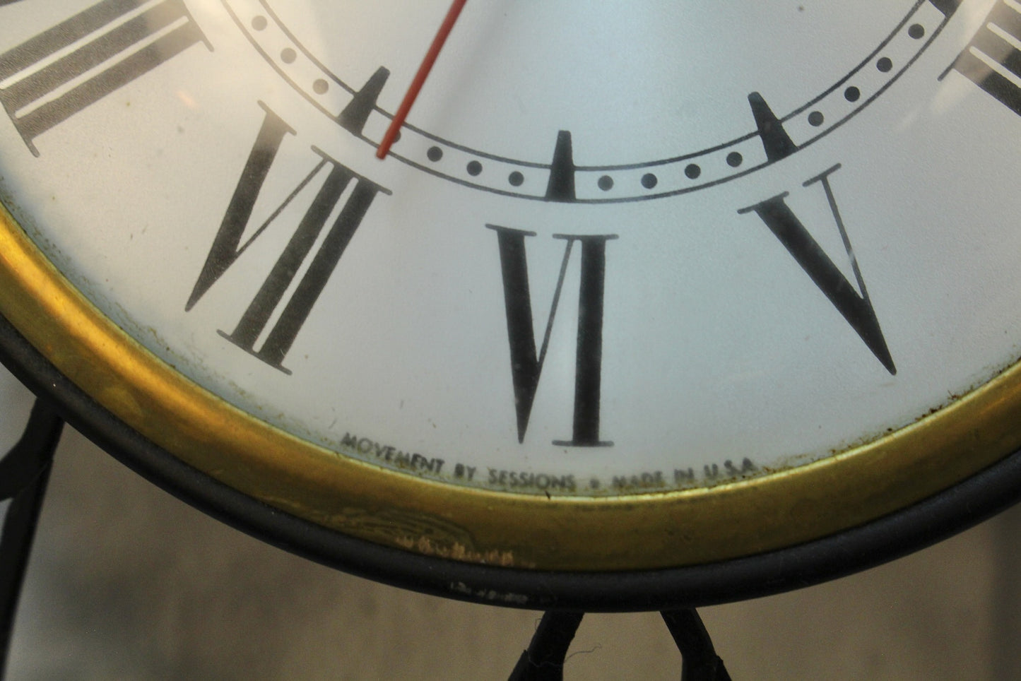 Mid Century Metal Sunburst Wall Clock