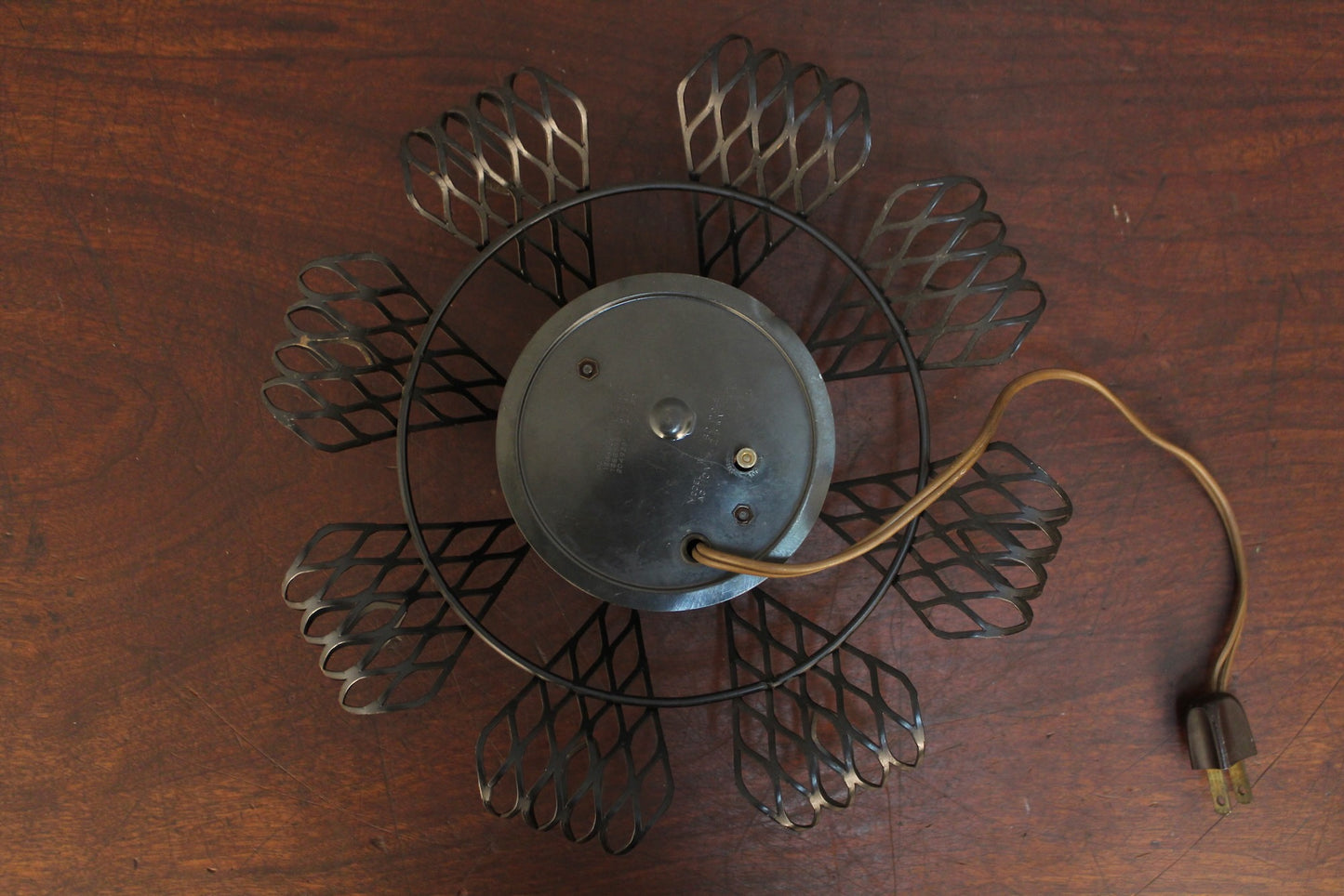 Mid Century Metal Sunburst Wall Clock