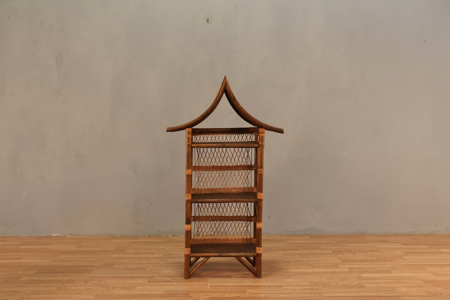 Bamboo & Rattan Pagoda Shelf