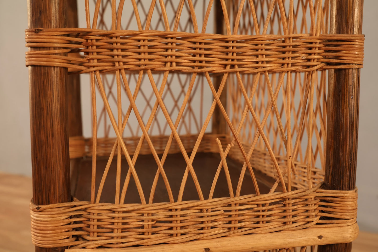 Bamboo & Rattan Pagoda Shelf