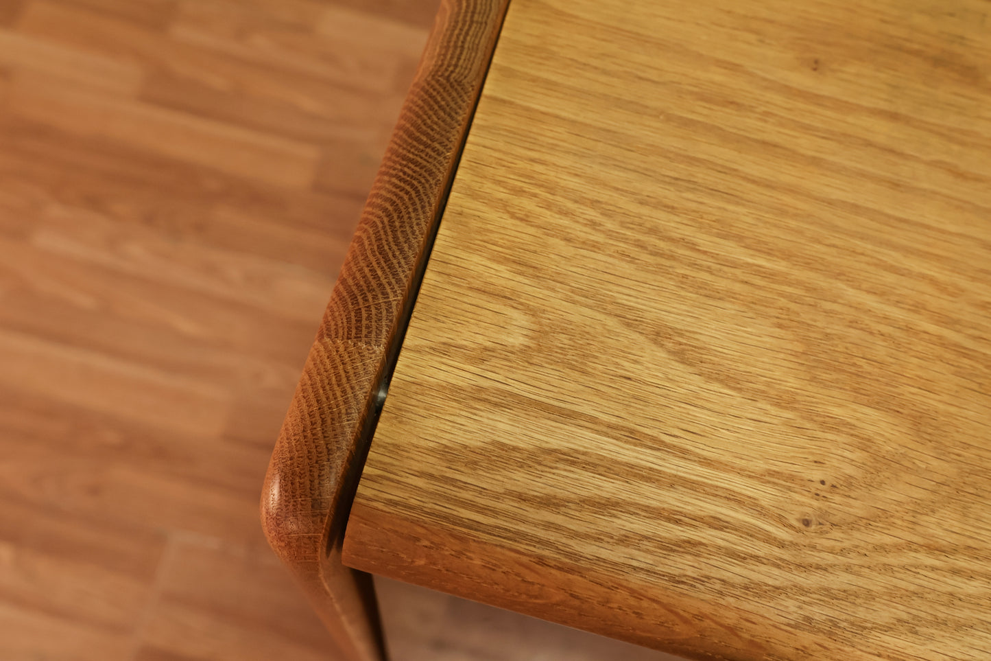 Blonde Oak & Smoked Glass Rolling Media Cabinet