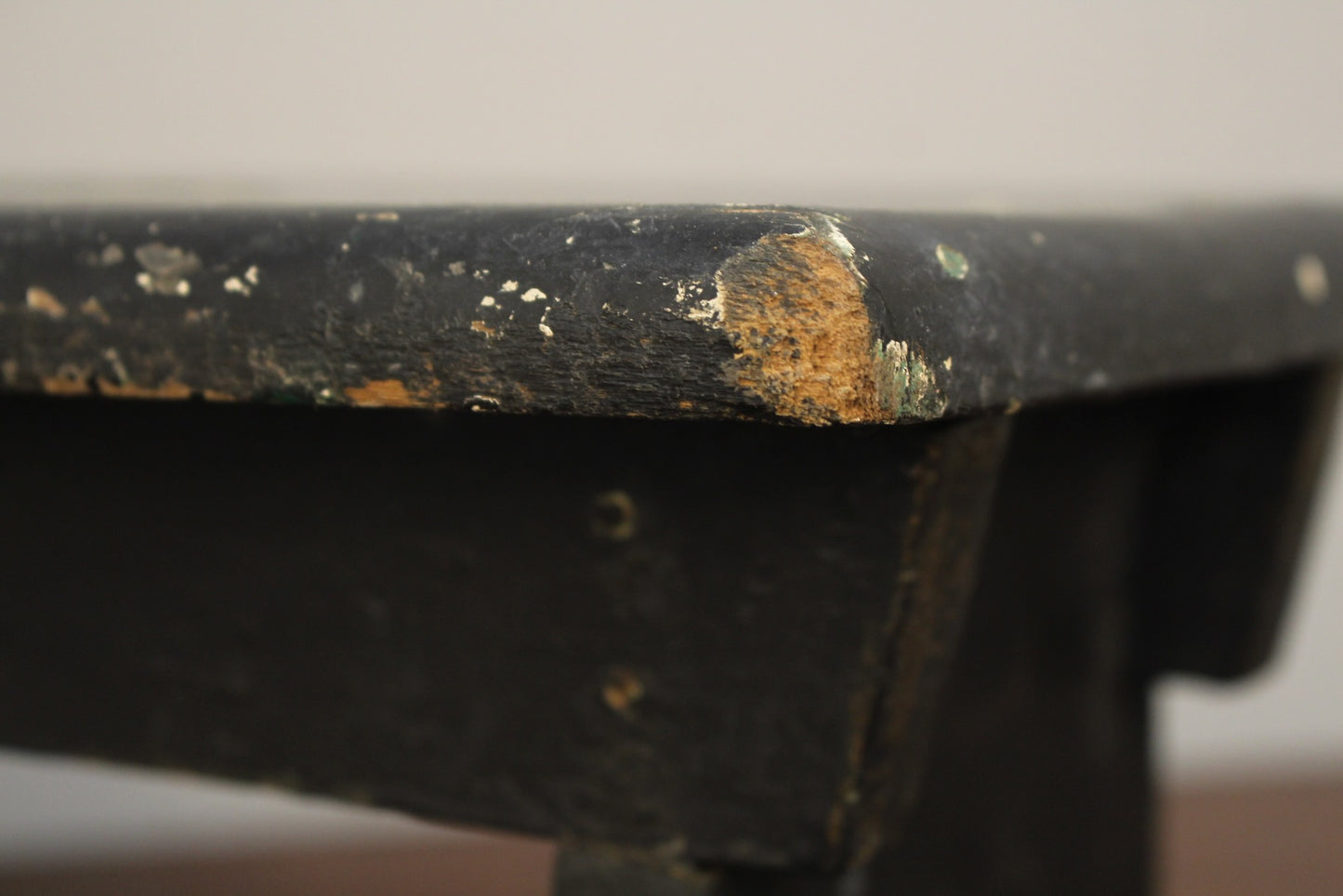 Rustic Black Footstool