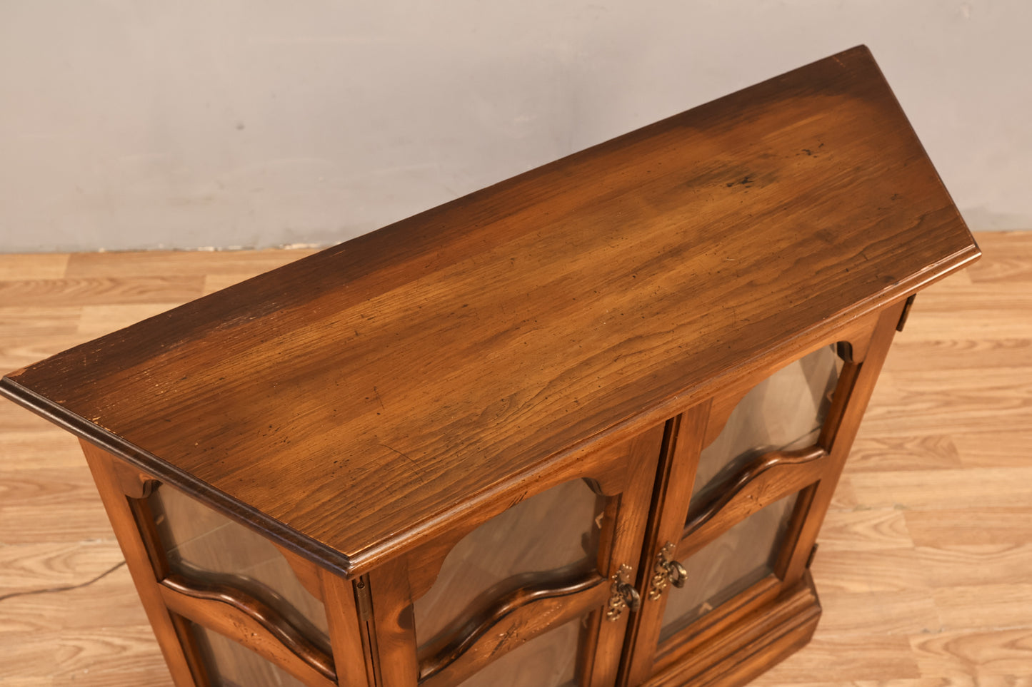 Petite Glass-Front Illuminated Cabinet - ONLINE ONLY