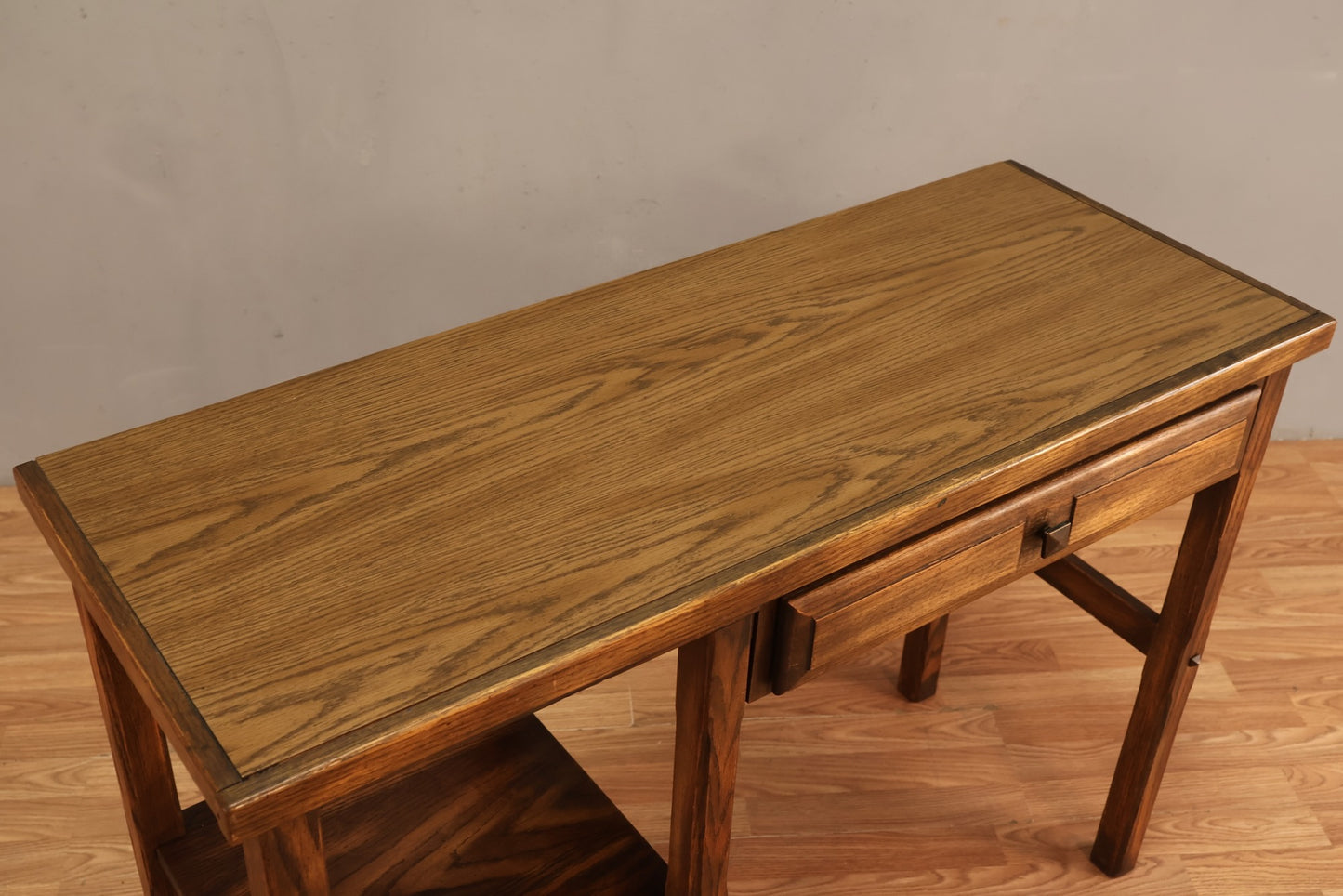 Slim Oak & Laminate 1-Drawer Desk