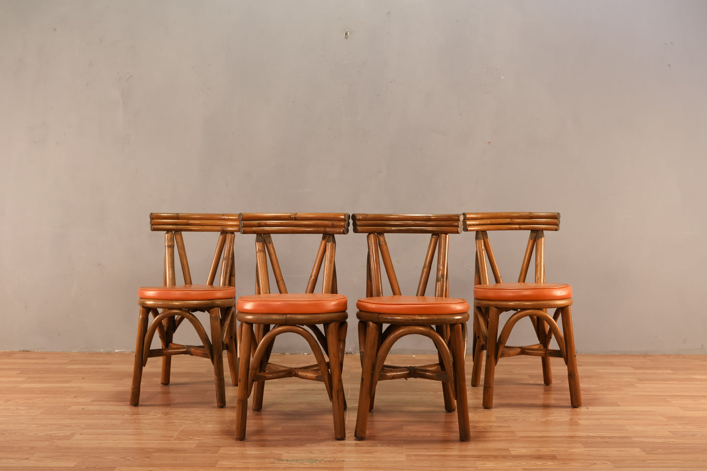Bamboo & Burnt Orange Side Chair - ONLINE ONLY