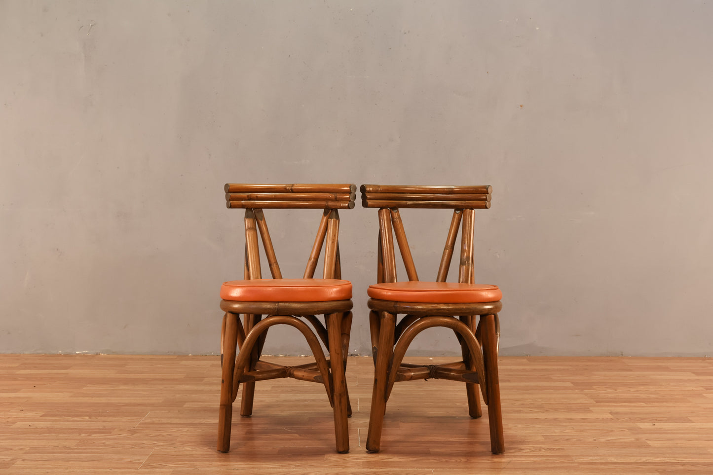 Bamboo & Burnt Orange Side Chair - ONLINE ONLY