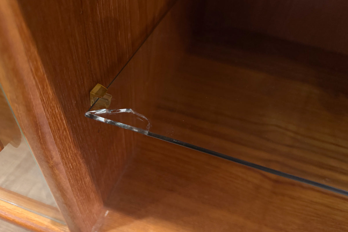 Danish Teak & Glass Mini Credenza