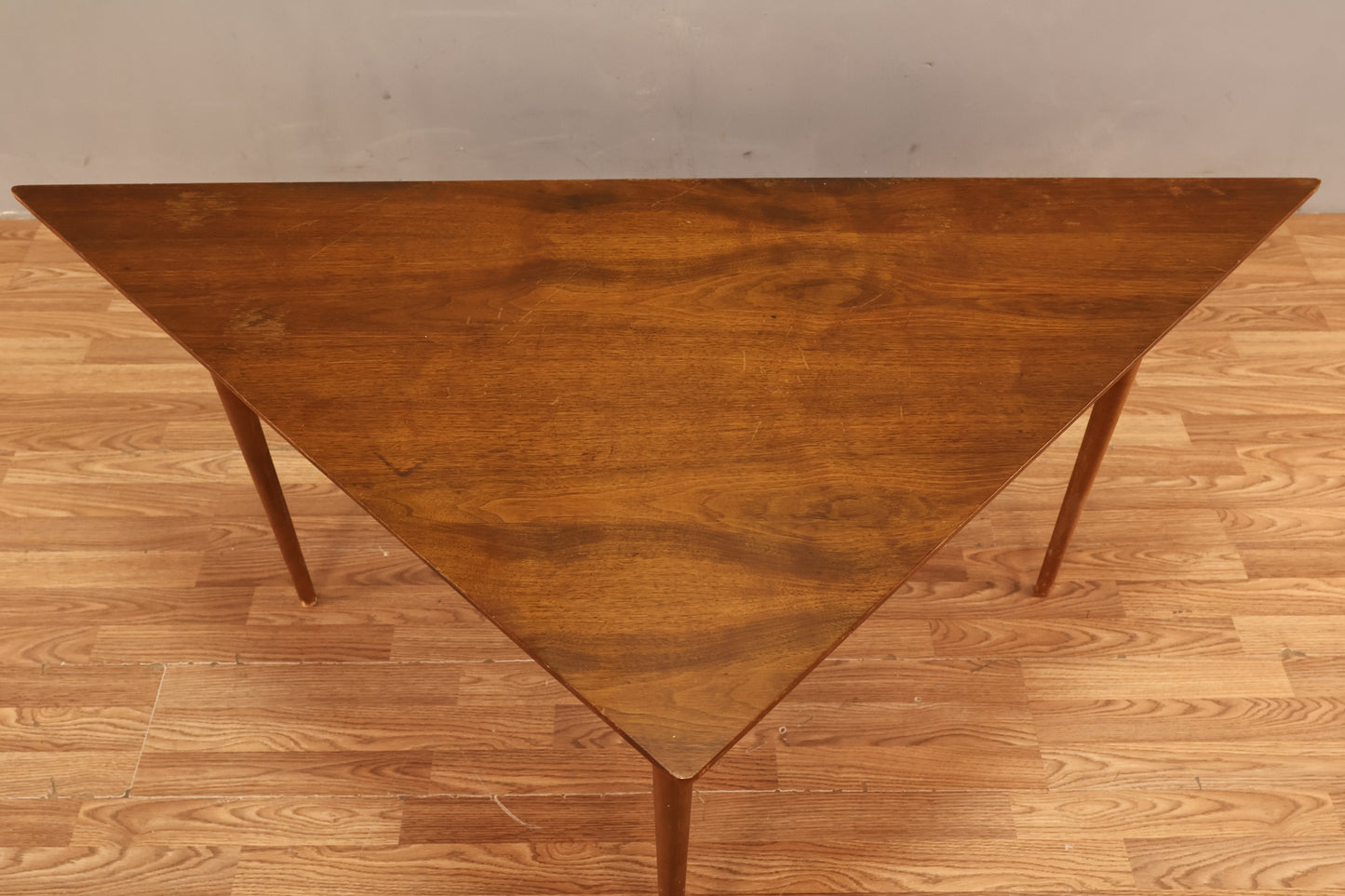 Large Simple Walnut Triangle Table - ONLINE ONLY