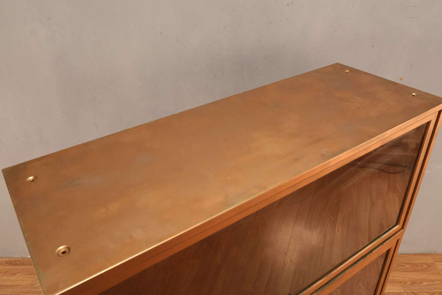 Copper-Painted 3-Tier Barrister Bookcase - ONLINE ONLY