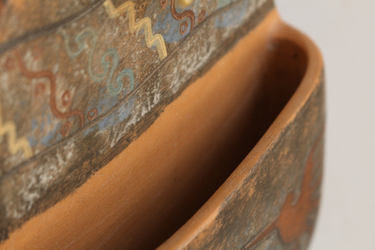 Peruvian Ceramic Wall Pocket