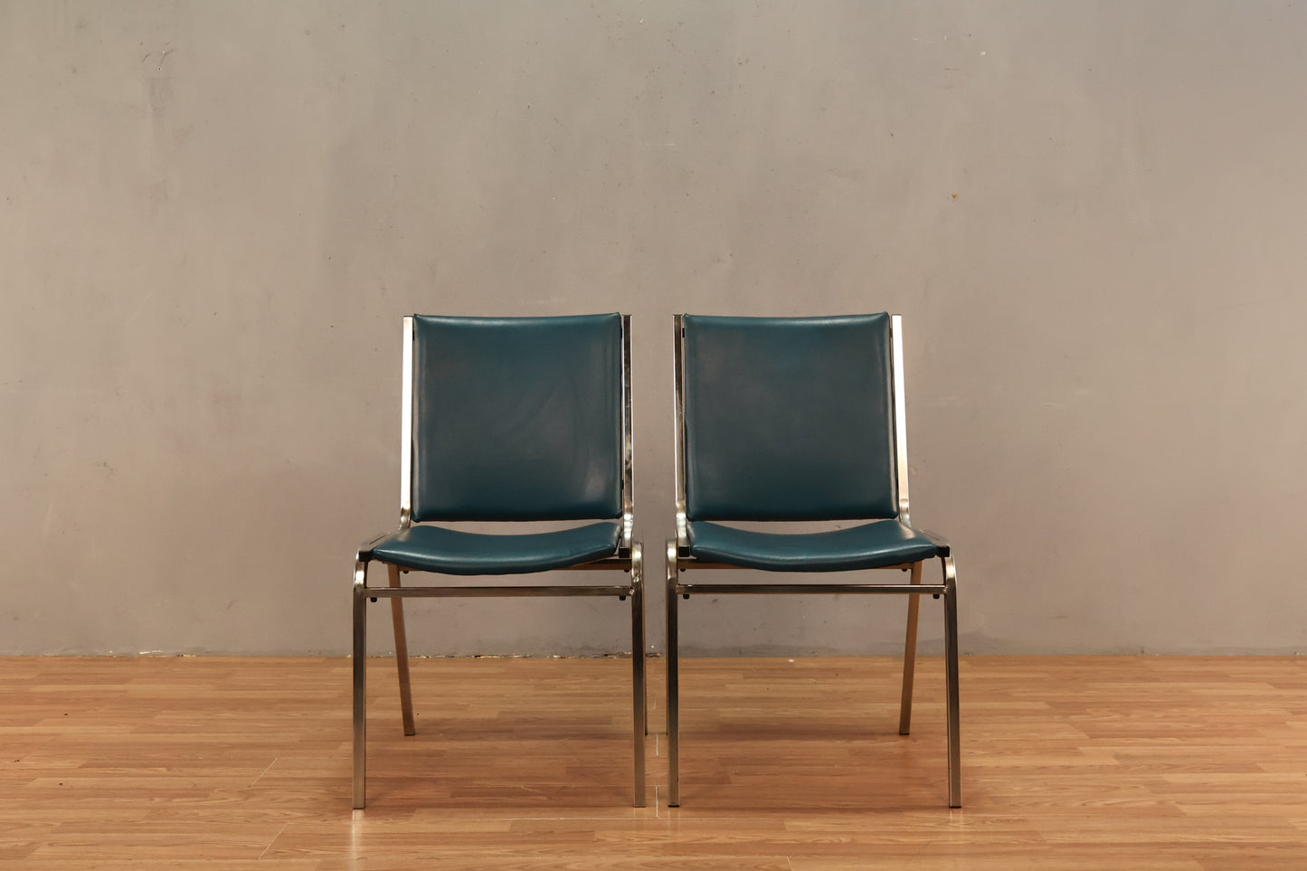 Industrial Lagoon Vinyl & Chrome Side Chair - ONLINE ONLY