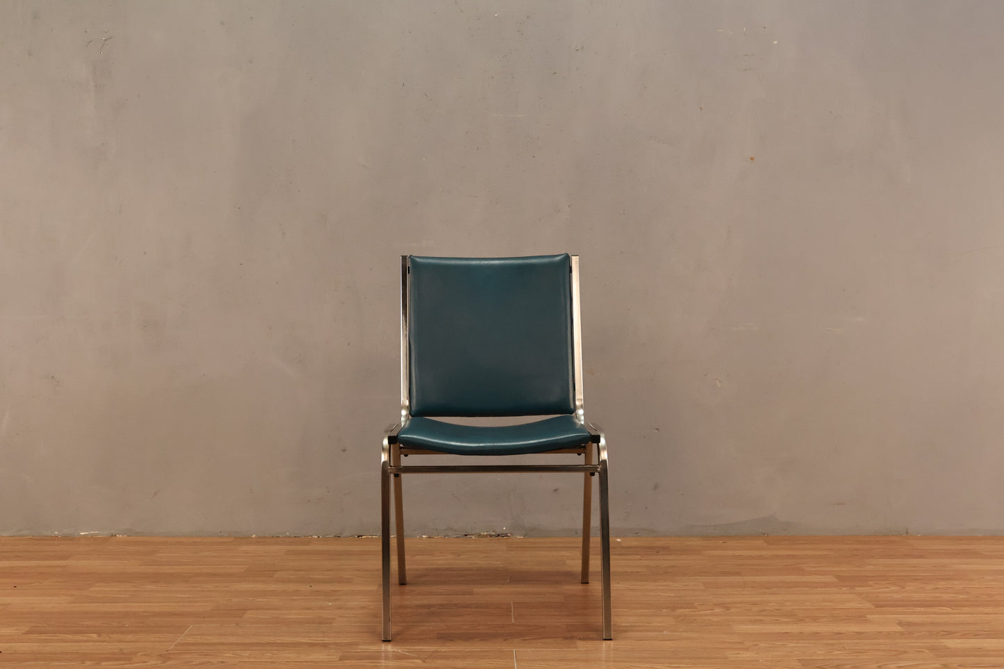 Industrial Lagoon Vinyl & Chrome Side Chair - ONLINE ONLY