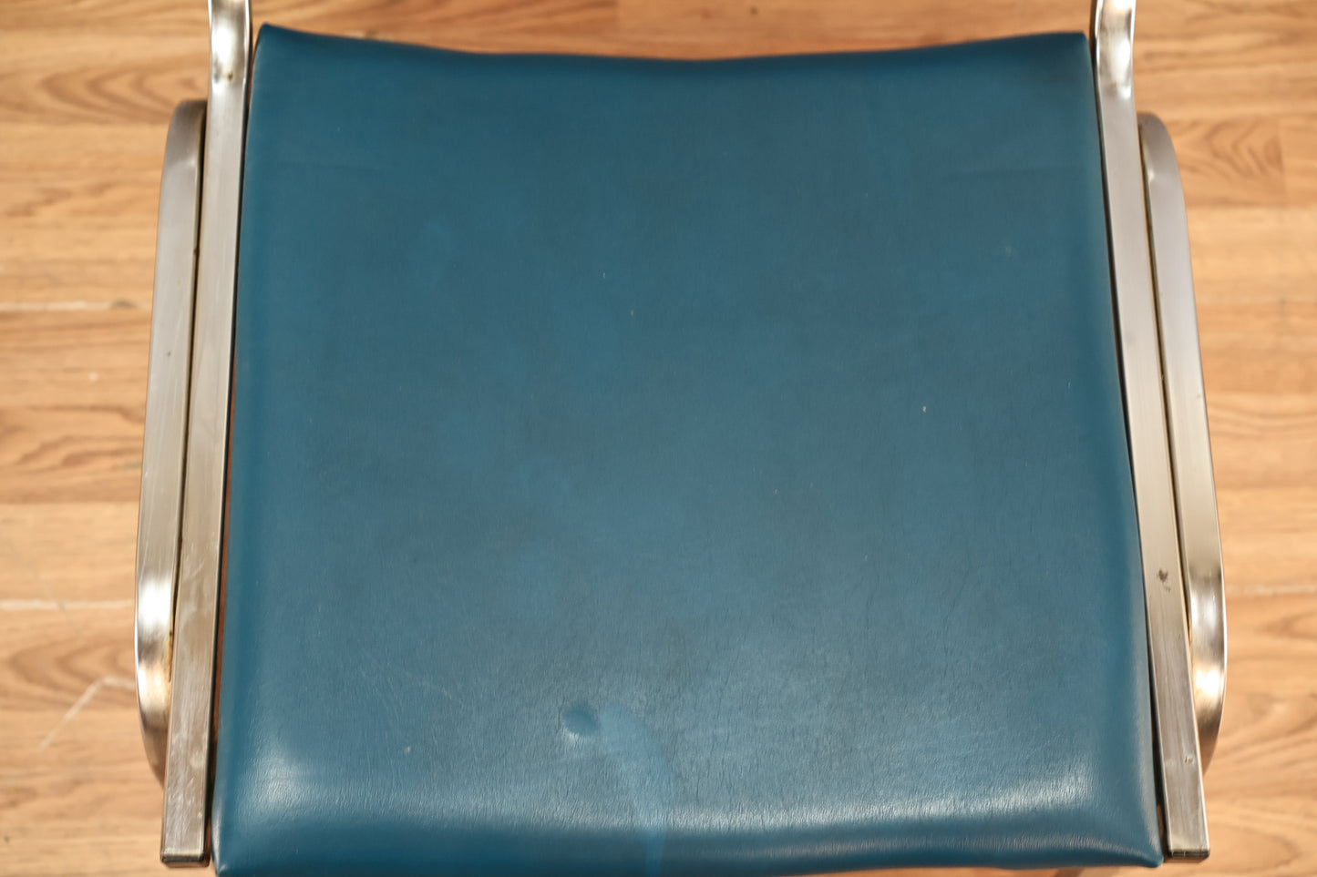 Industrial Lagoon Vinyl & Chrome Side Chair - ONLINE ONLY