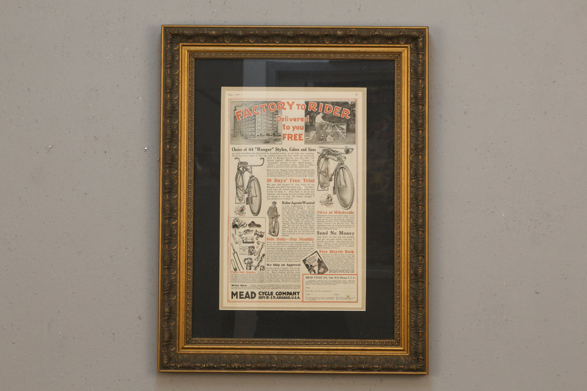 "Mead Cycle Company, 1919" Advertising Print