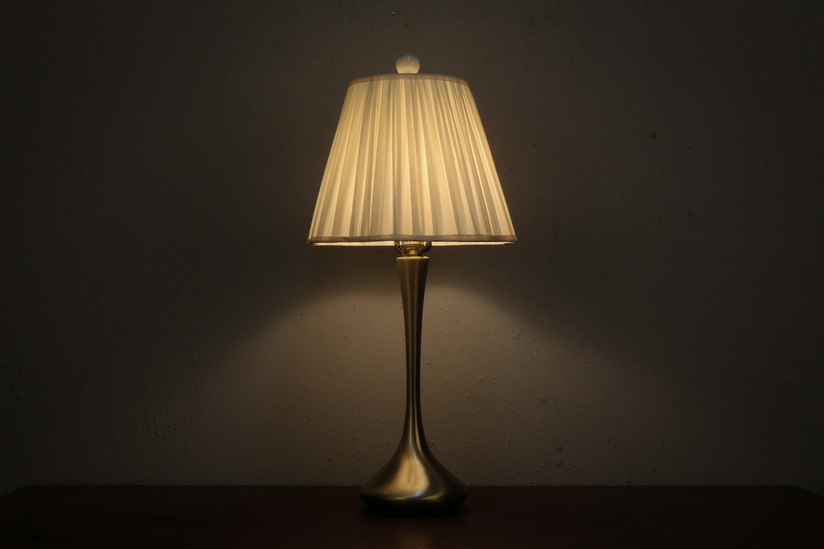 Mid Century Brushed Metal Table Lamp