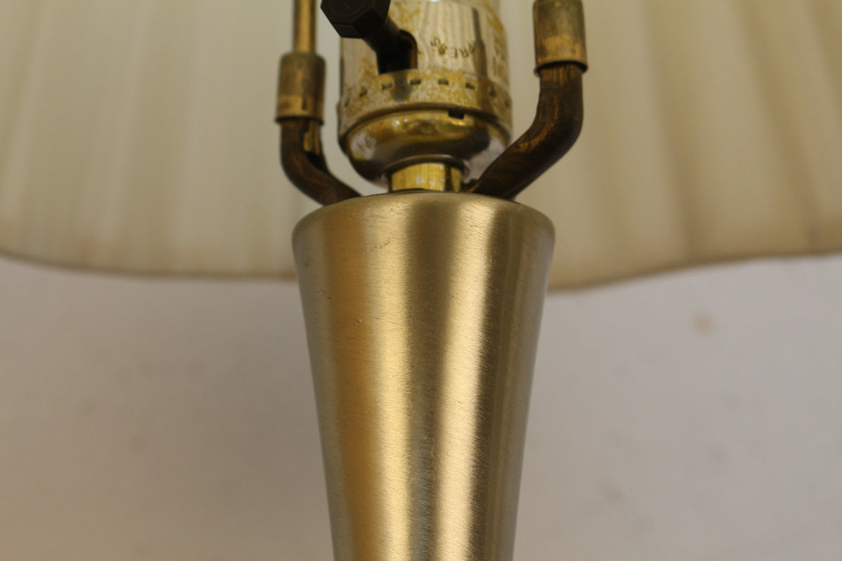 Mid Century Brushed Metal Table Lamp