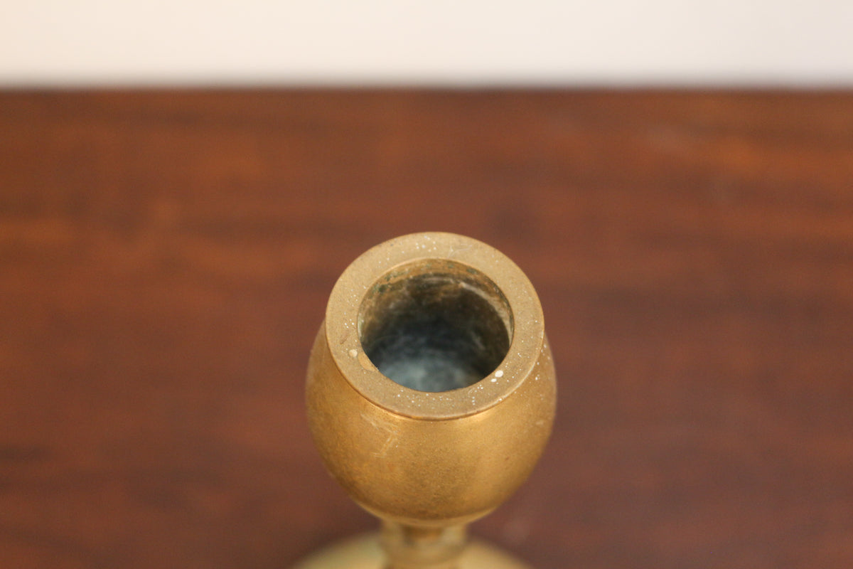 Pair of Brass Tulip Candle Holders