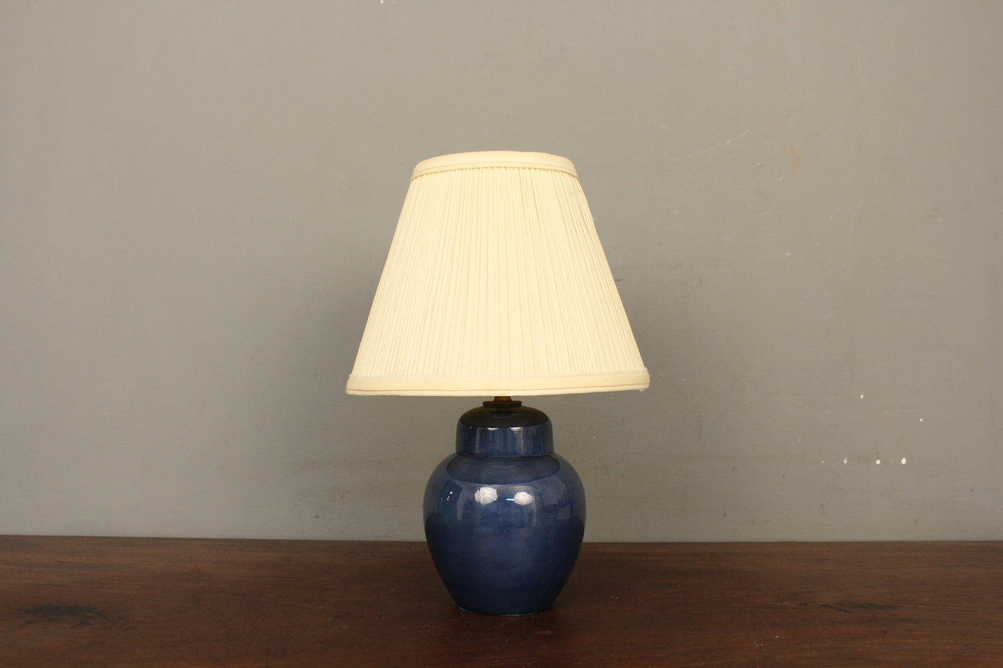 Small Dark Blue Ceramic Table Lamp