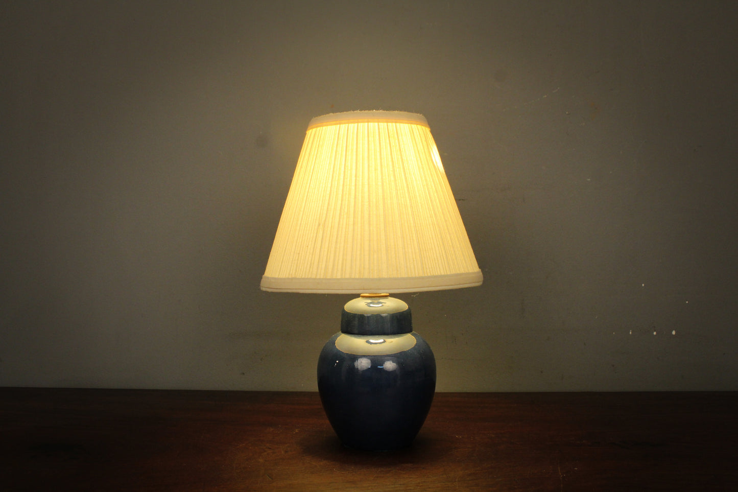 Small Dark Blue Ceramic Table Lamp