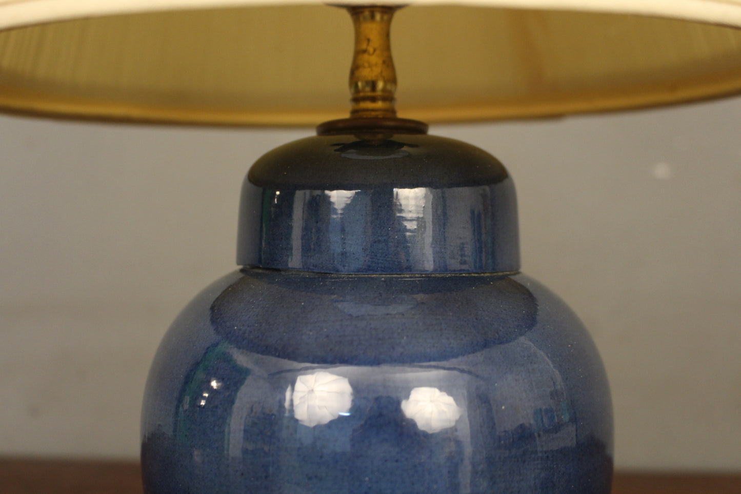 Small Dark Blue Ceramic Table Lamp