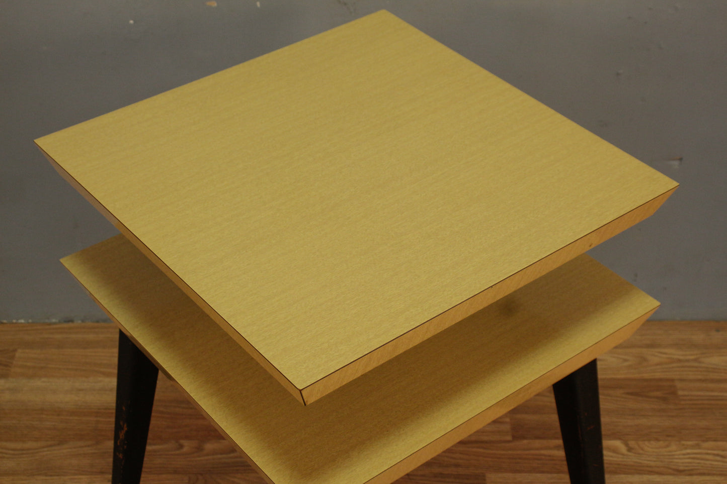 Atomic Black & Blonde Square End Table