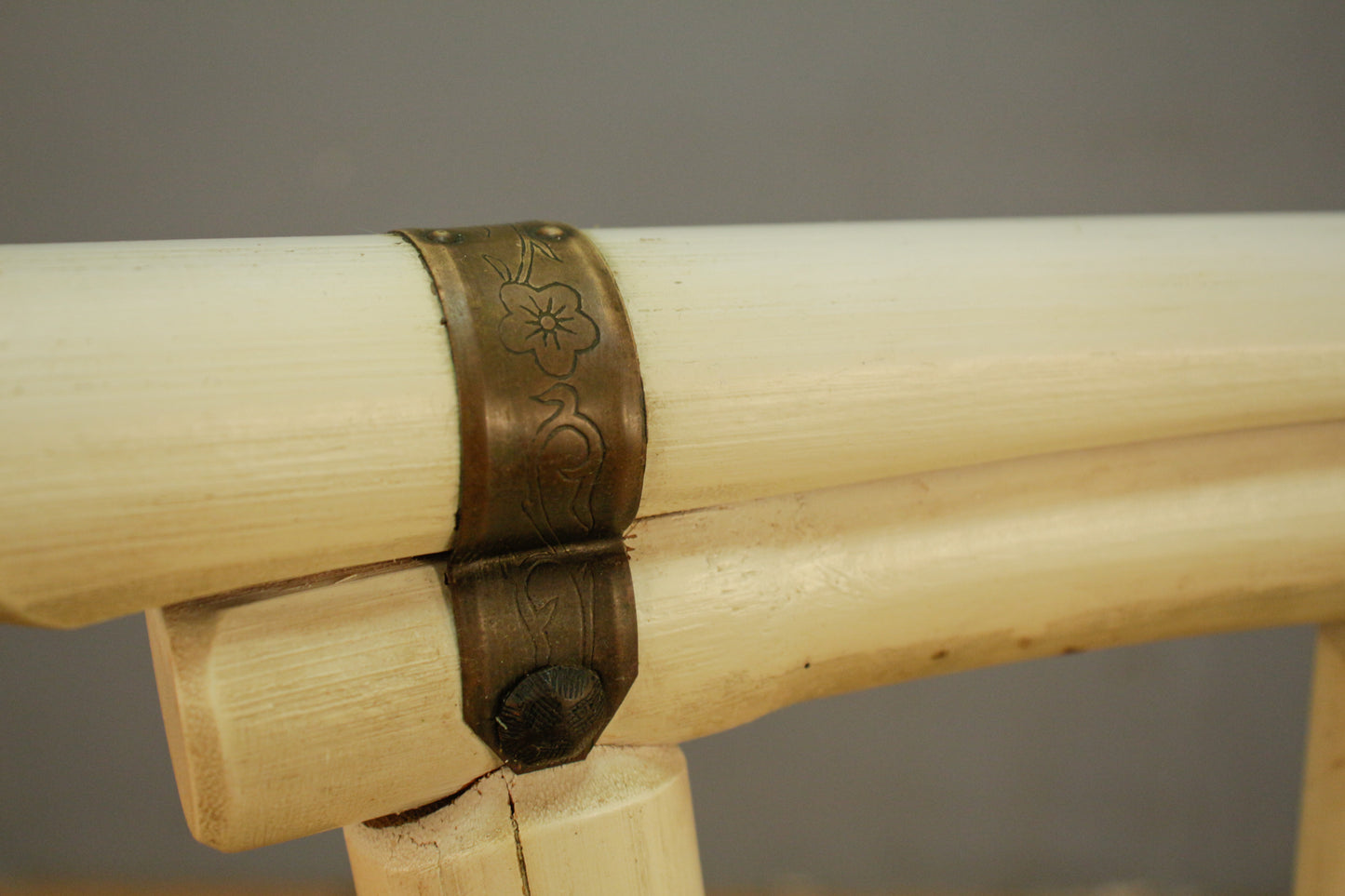 White Bamboo & Bayou Striped Bar Stool