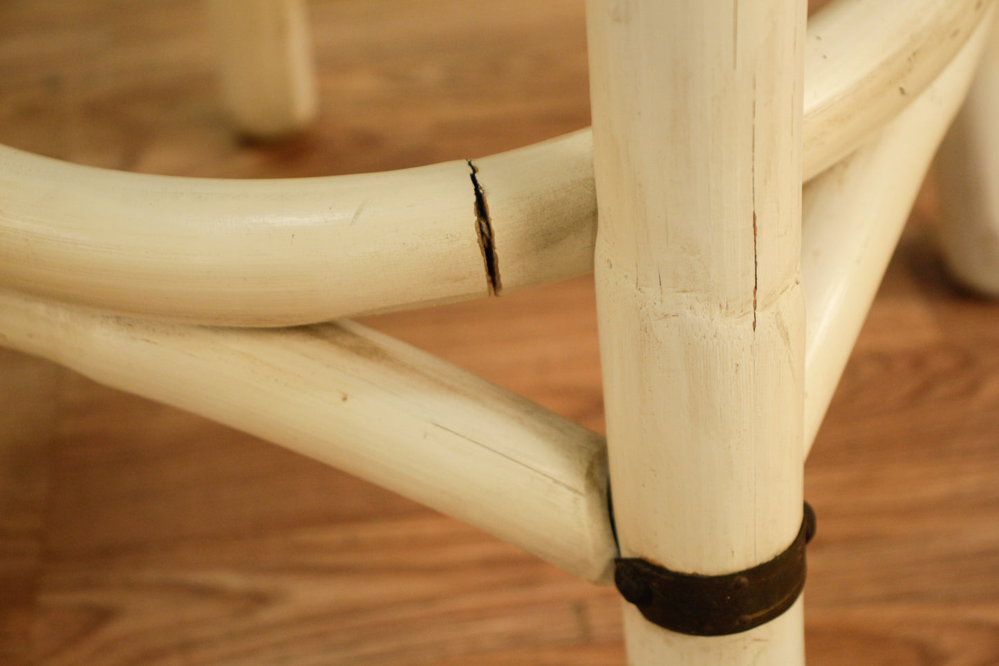 White Bamboo & Bayou Striped Bar Stool