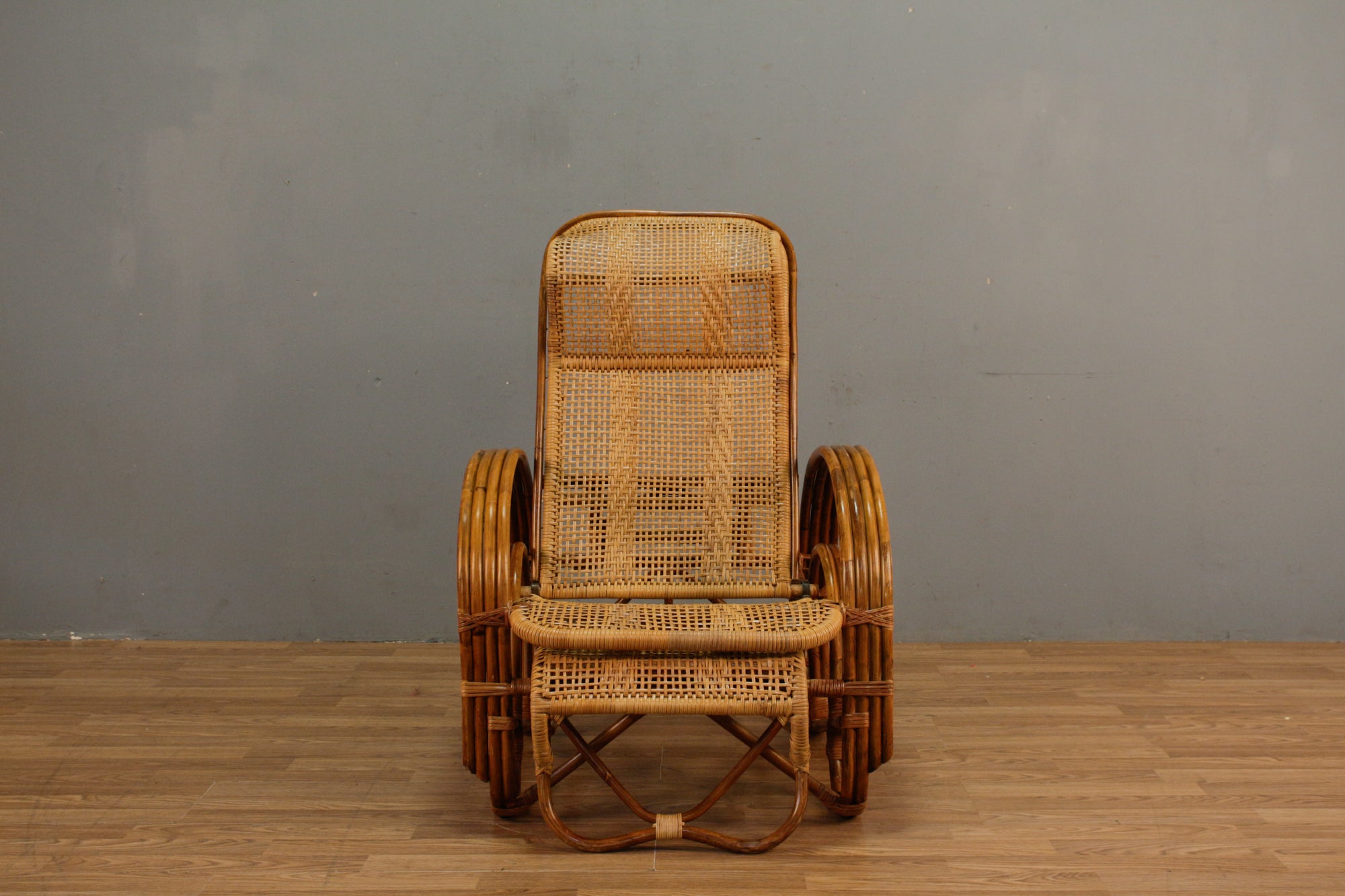 1人掛けソファ Old Rattan Chair 最高のリラックスタイムを籐一人掛けソファと」 ヴィンテージ/籐