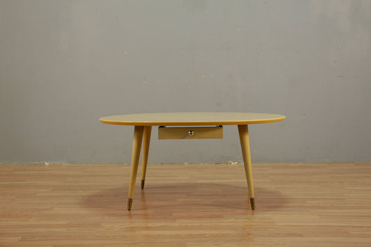 Round Blonde 1-Drawer Coffee Table - ONLINE ONLY