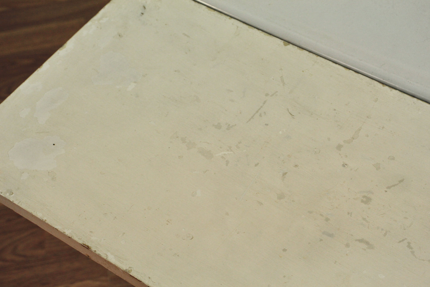 White Enamel & Wood Drop-Leaf Table