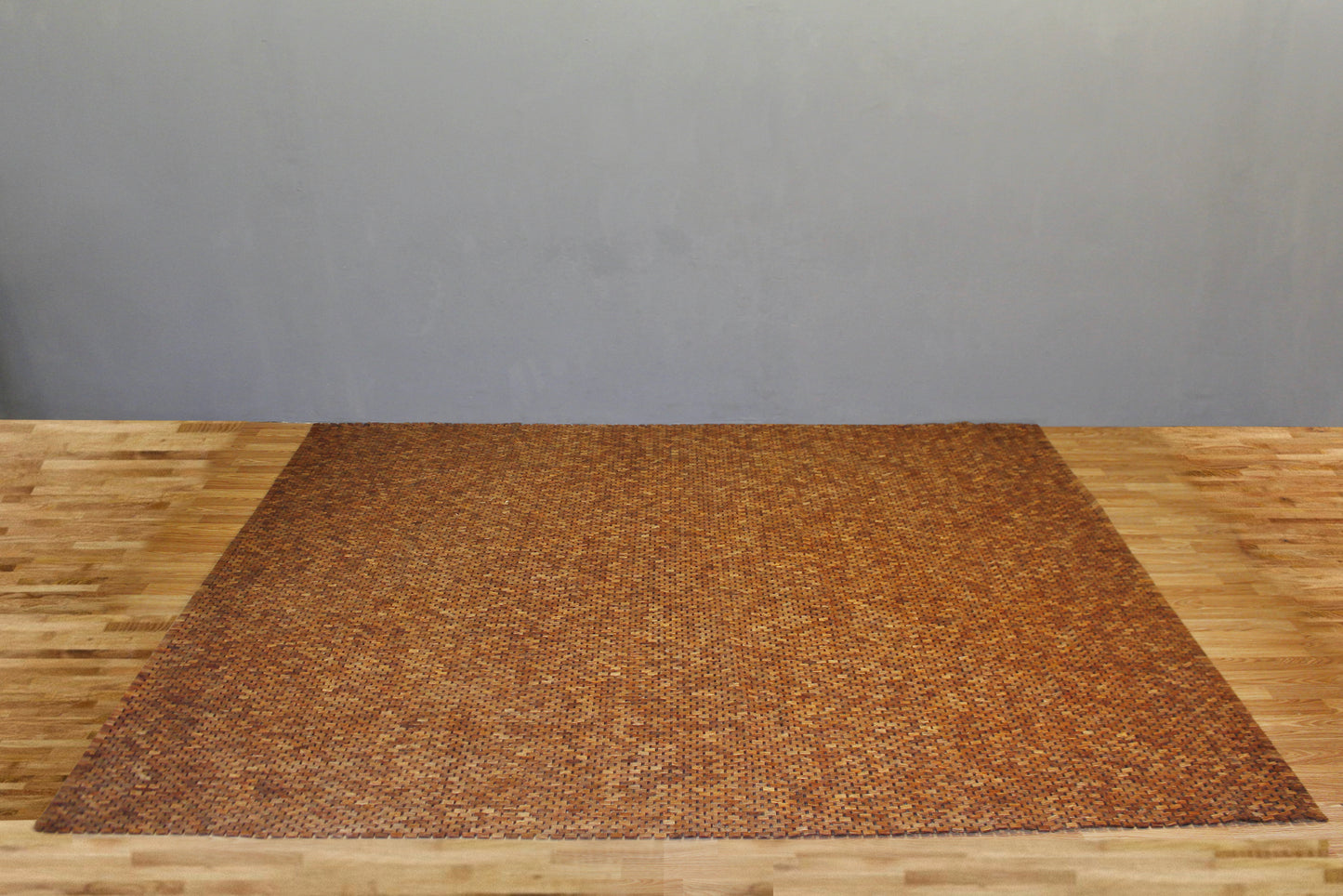 Large Crate and Barrel Lattice Wood Area Rug - ONLINE ONLY