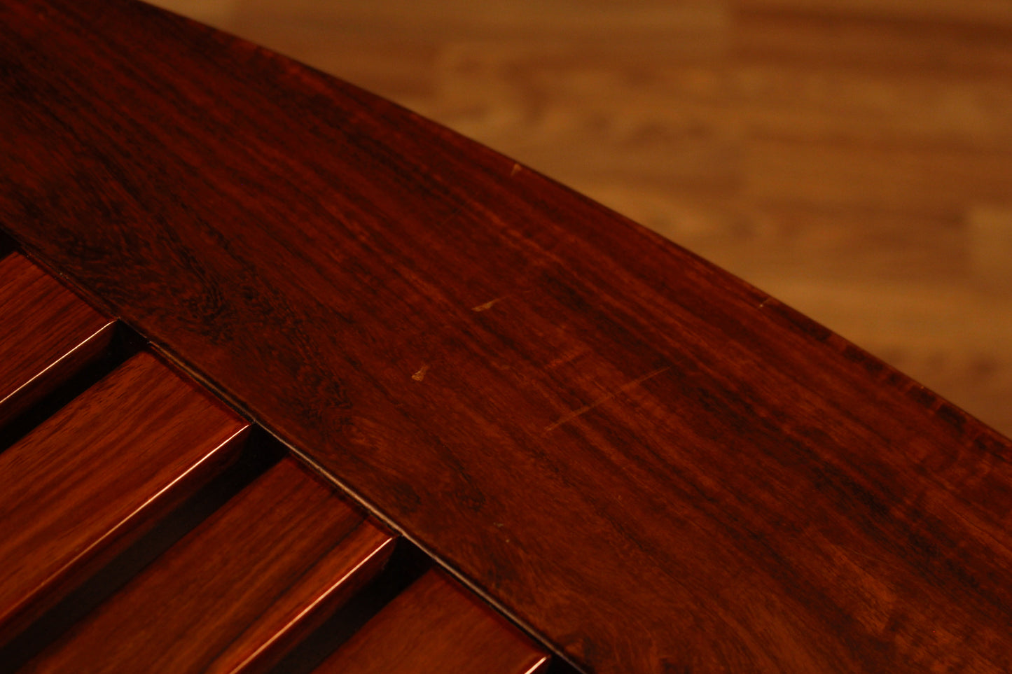 Rosewood Slatted Adjustable Coffee Table