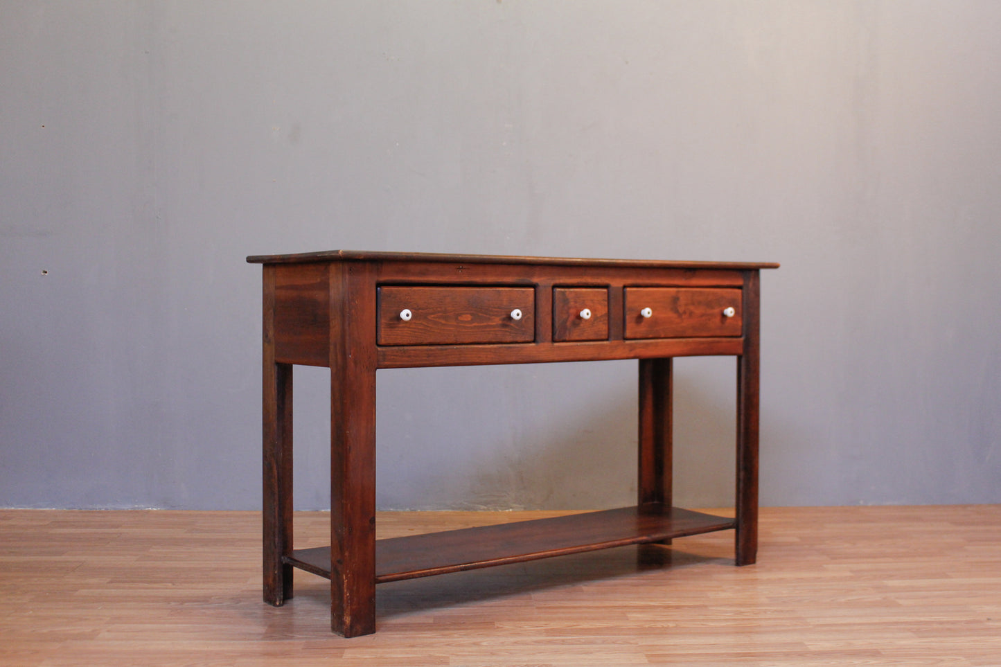 Country Pine 3-Drawer Console Table