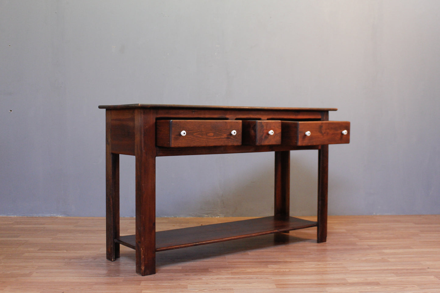 Country Pine 3-Drawer Console Table