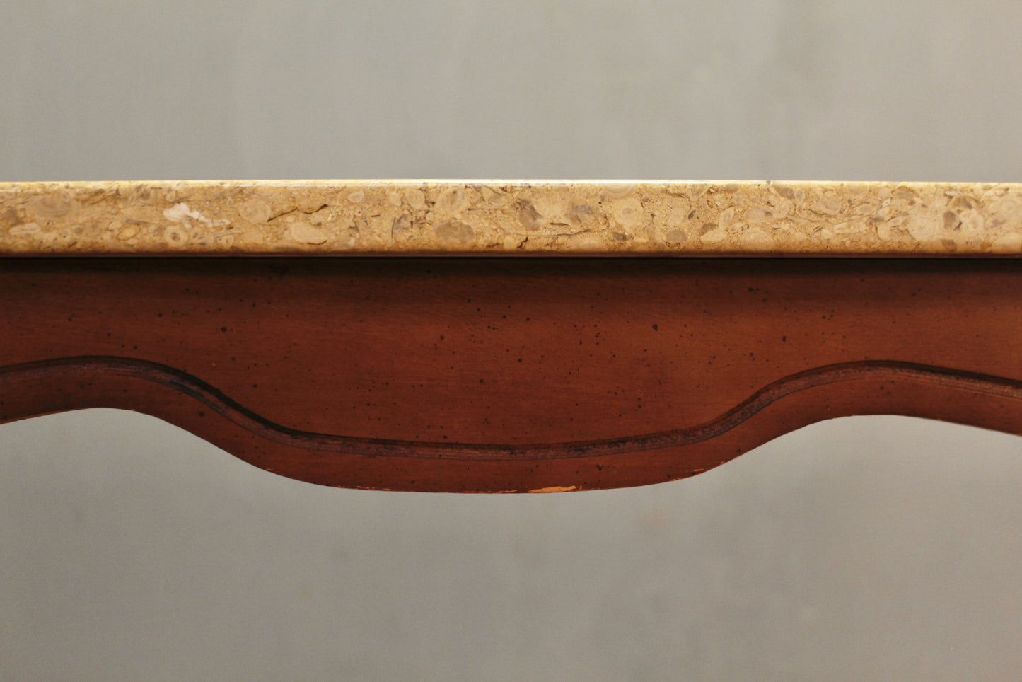 Slim Scalloped Marble-Top Console Table