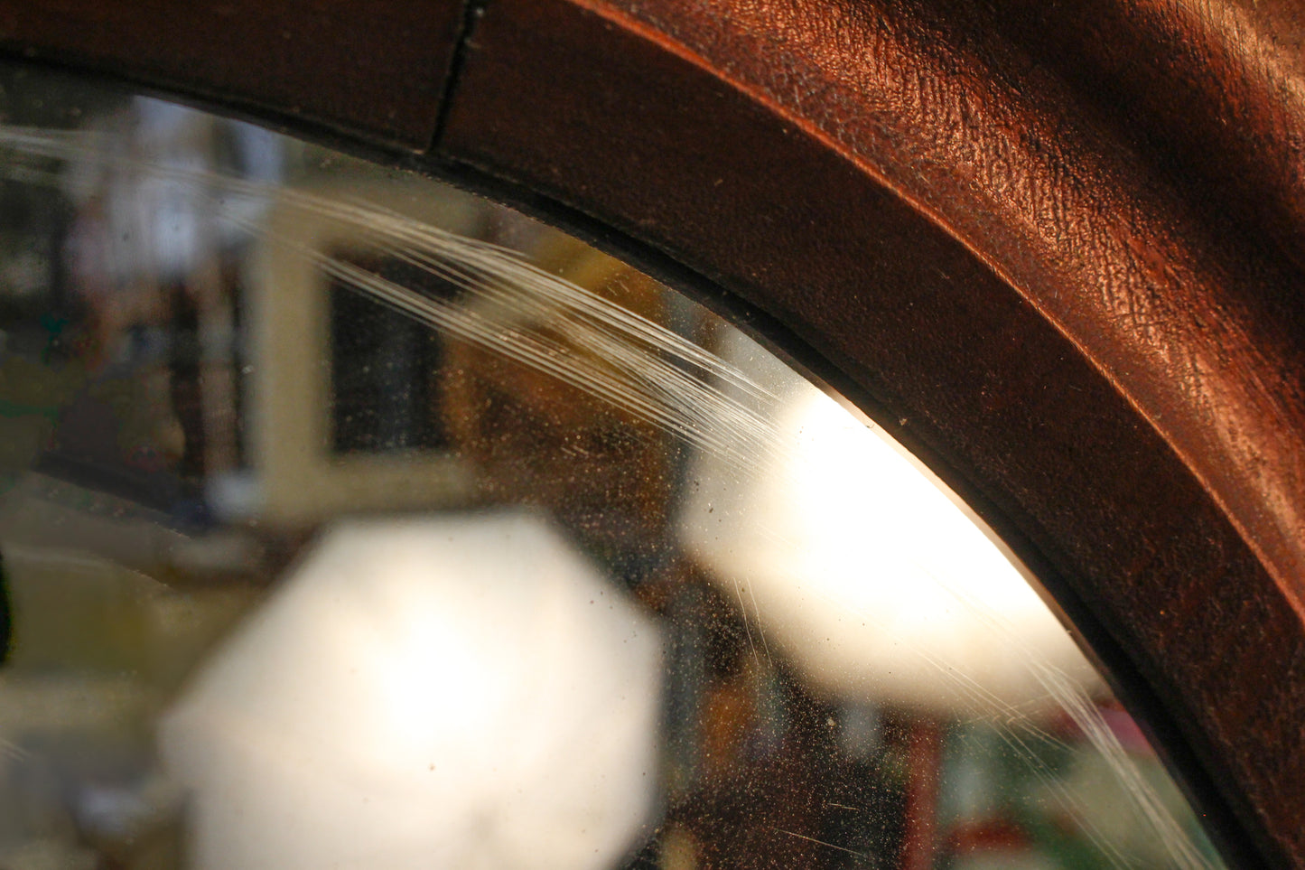 Mid Century Brass & Walnut Cutout Table Lamp
