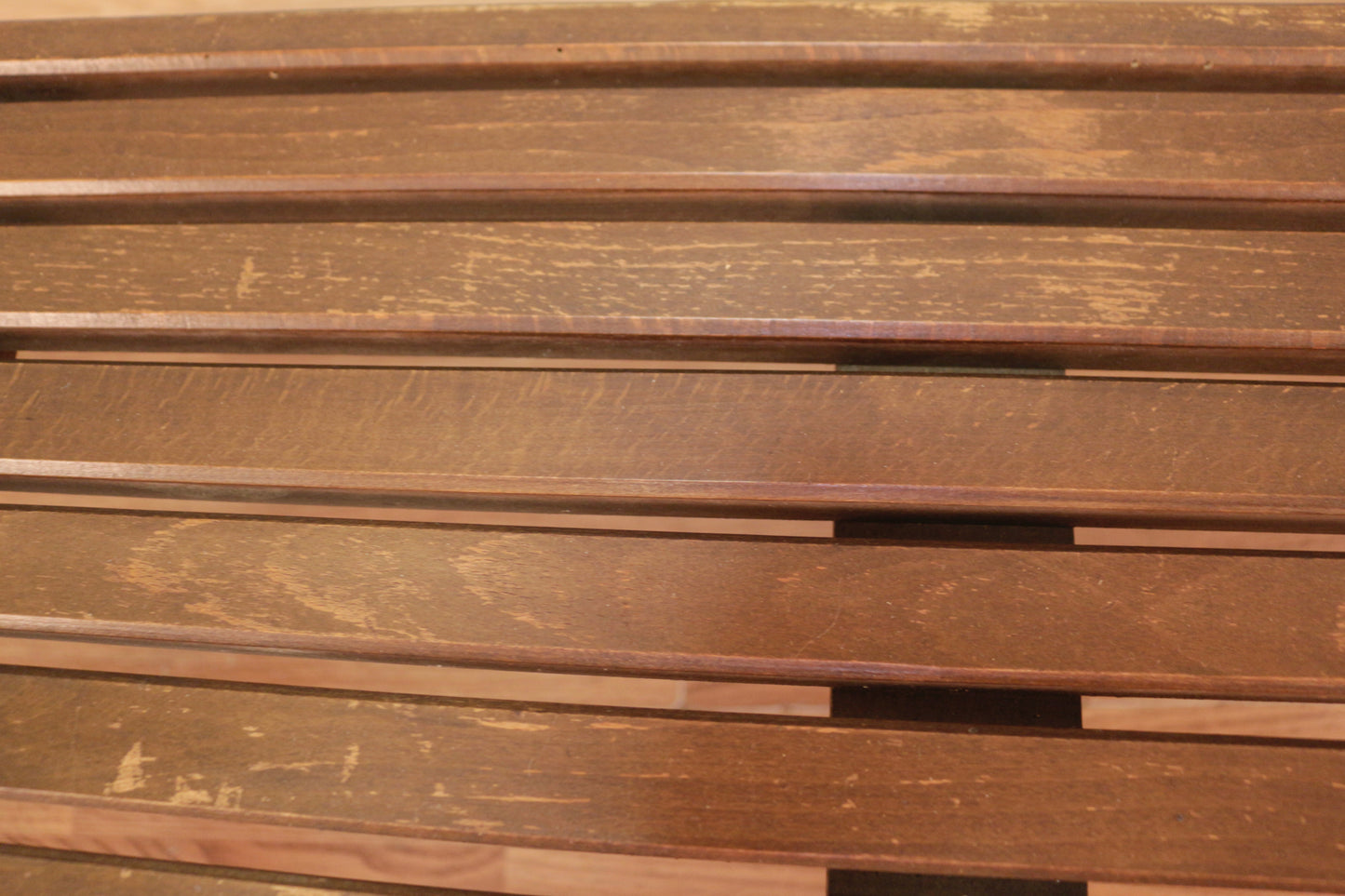 Long Mid Century Walnut Slatted Coffee Table