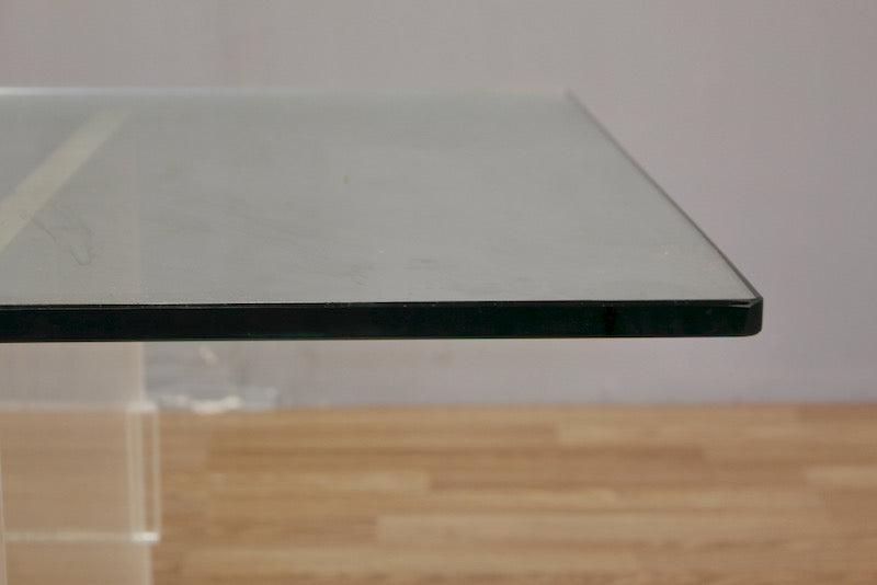 Large Lucite & Glass Coffee Table - ONLINE ONLY