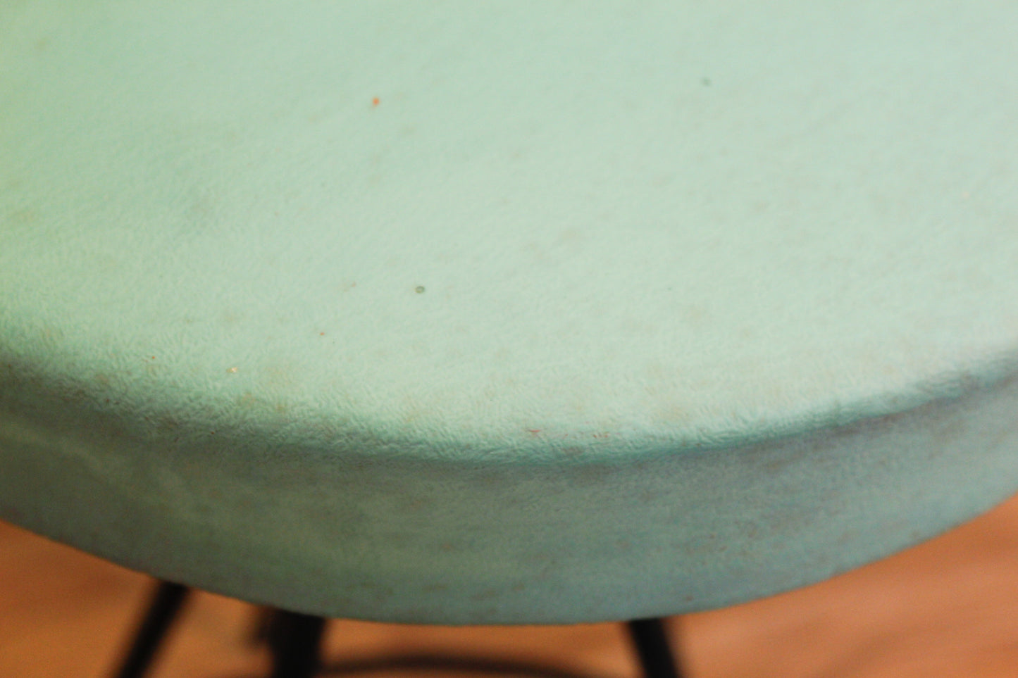 Seafoam & Wrought Iron Bar Stool