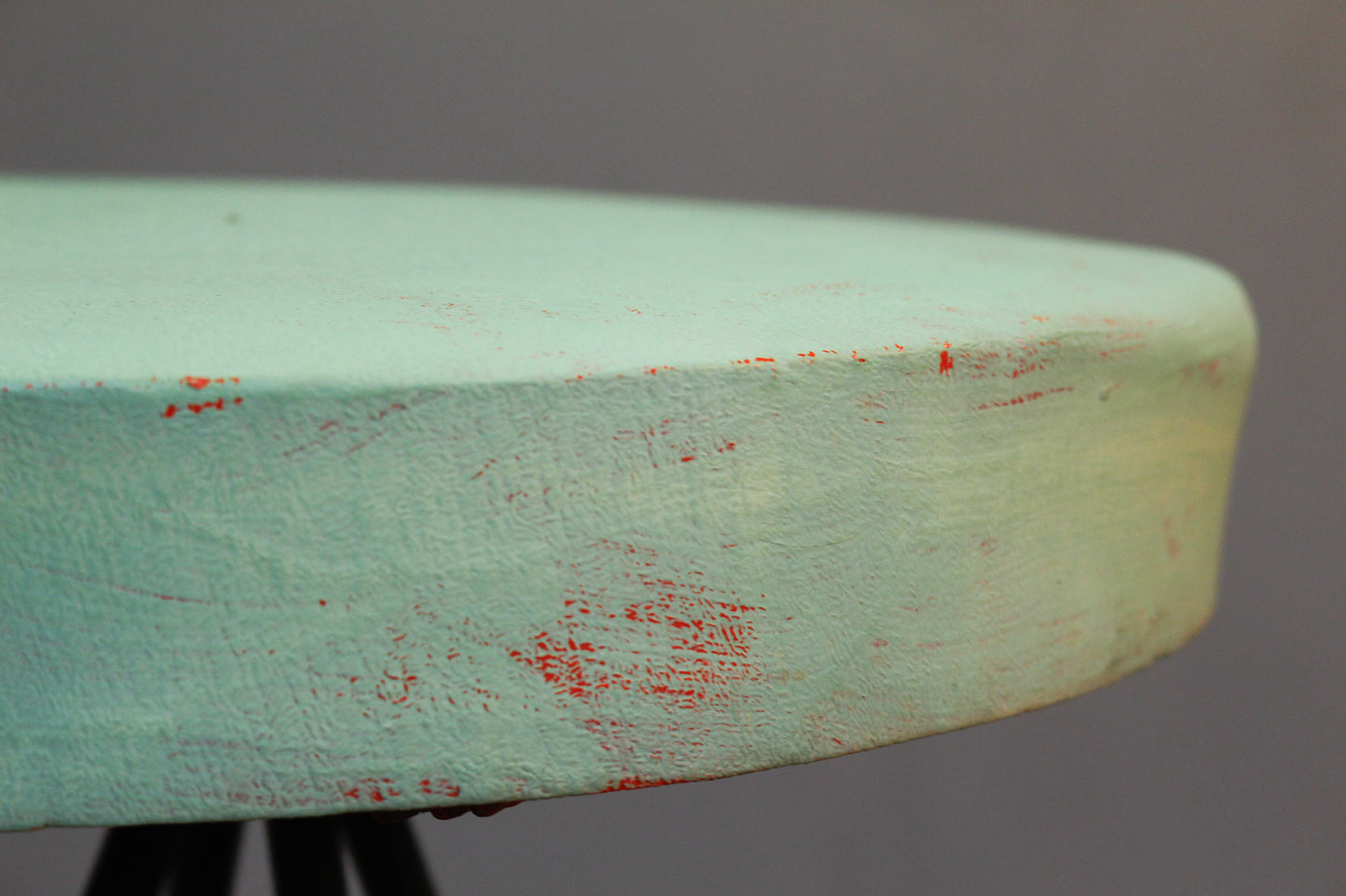 Seafoam & Wrought Iron Bar Stool