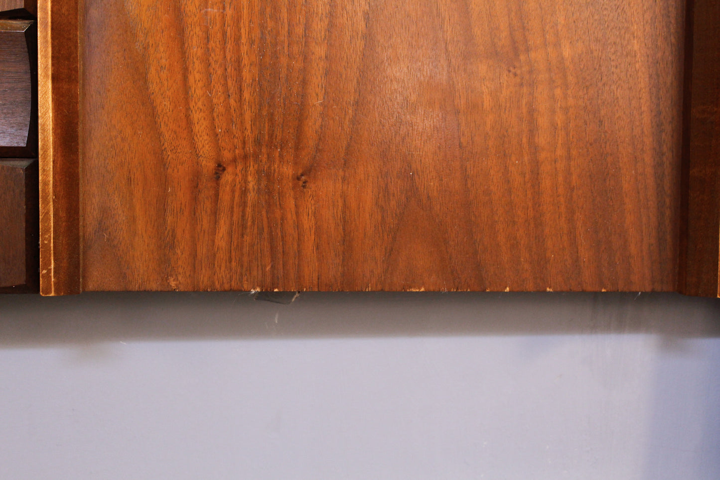 Tall Mid Century Brutalist Walnut King Headboard - ONLINE ONLY